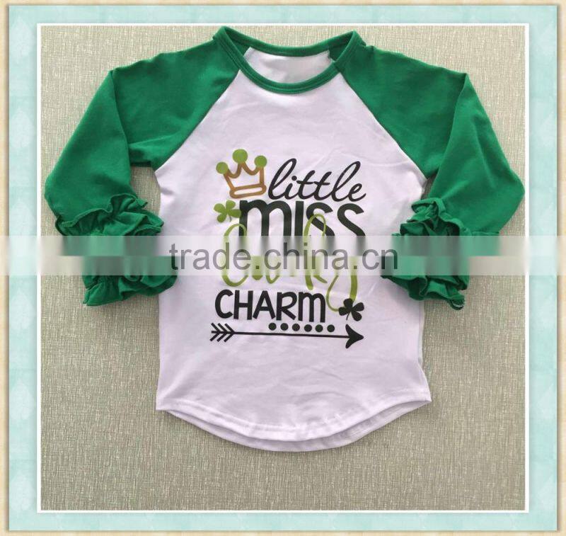 pictures of girls cotton tops long rufflee sleeve print p106-100 latest fashion design