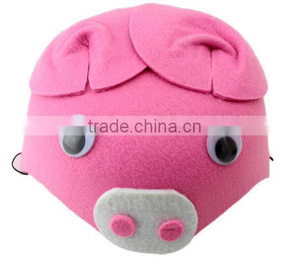 hot sale new style children cute pink pig animal carnival hat