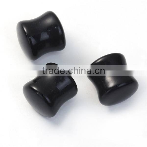 12mm Acrylic Ear Stretcher Expander Bobbin Black Ear Plugs Expander