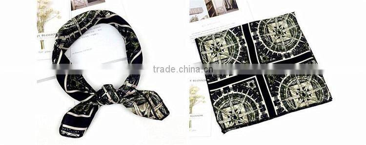 women digital print custom design silk scarf