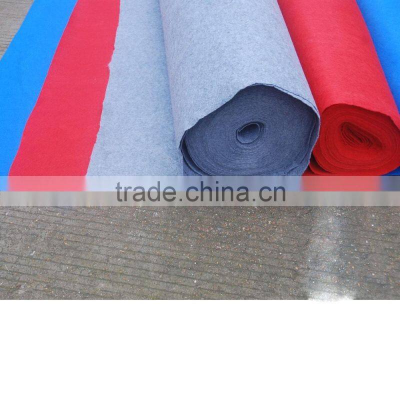 Film coated one-time used exhibition carpet Polyester needle punch roll carpet