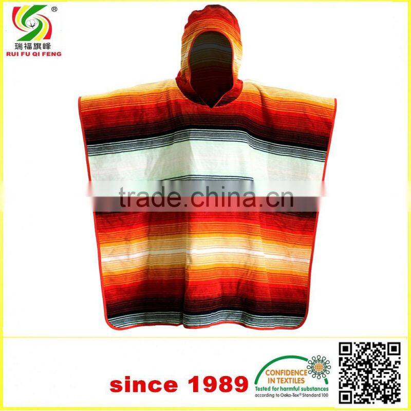 100% Cotton changing robe hooded towel custom Suft poncho