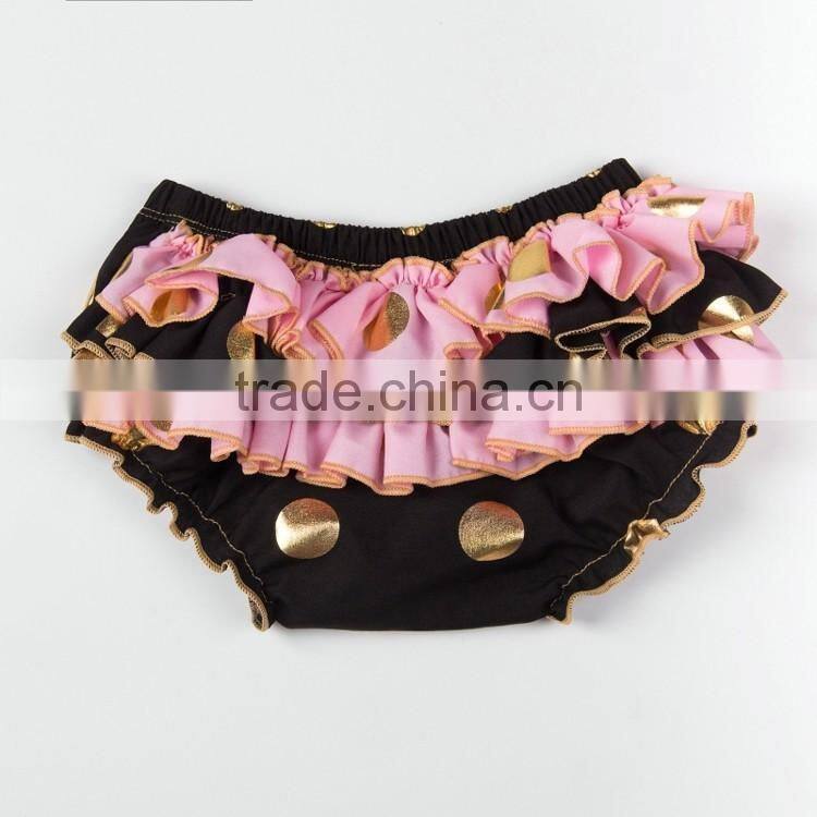wholesale new arrival cute baby bloomers with golden polka dots toddlers shorts MC6011503