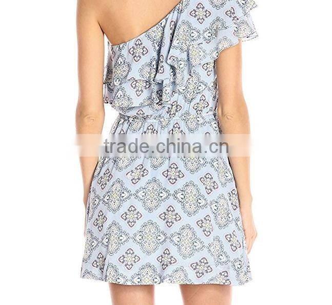 2017 women summer prom dress chiffon ruffle design off shoulder dress