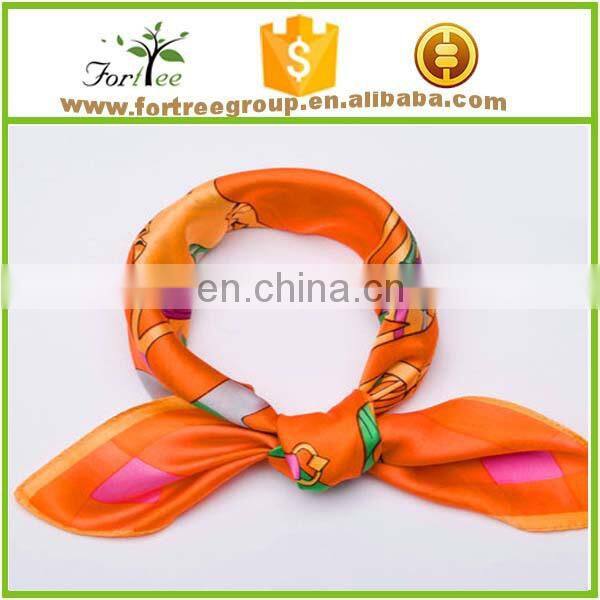 ladies' custom logo satin bandana women's stylish scarf for adults promotional customized imitated silk bandana