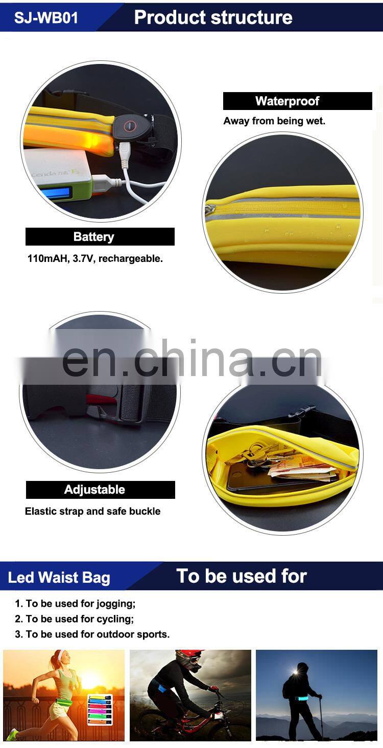 2018 New Arrivals Sports Waist bag Running Bag With Light