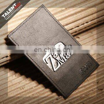 custom embossed jeans genuine leather tag with brand name logo