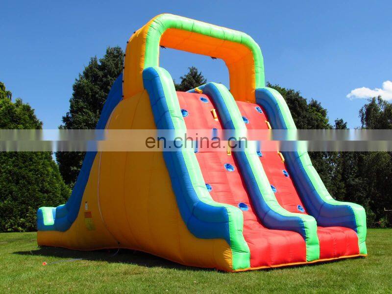 inflatable climbing wall with slide for sale