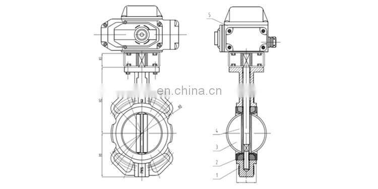 Water Stainless Steel Manual 3 Inch Electric wafer Butterfly Valve