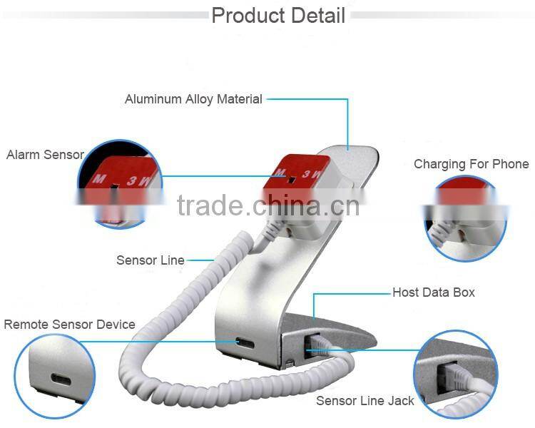 Mobile phone display stand holder cellphone burglar alarm for anti-theft phone display security
