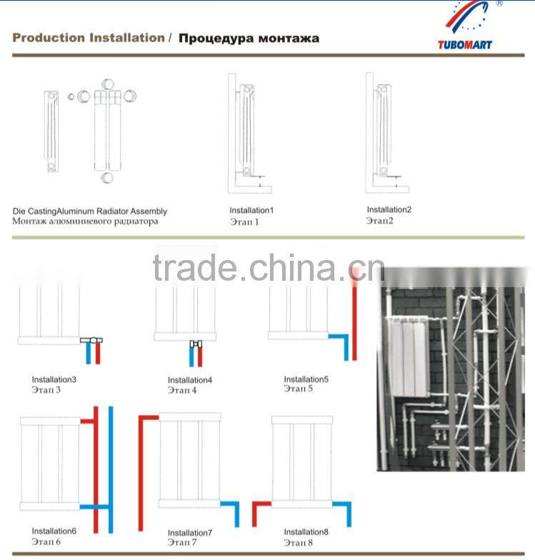 Aluminum curve radiators with ROHS,CE for home heating