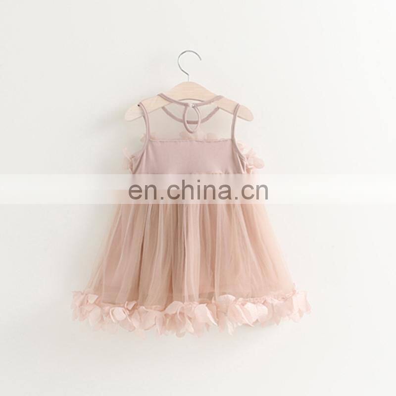 Summer Girls Clothes Pink Applique Princess Dress Children Summer Clothes Baby Girls Dress