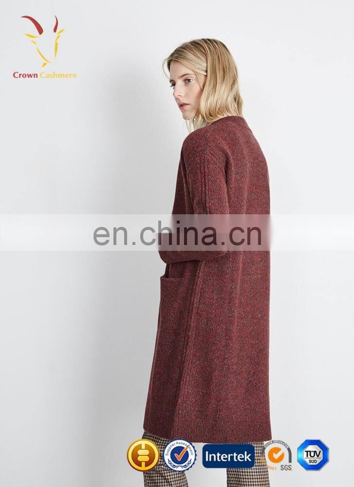 Ladies fashion open front long style cardigan