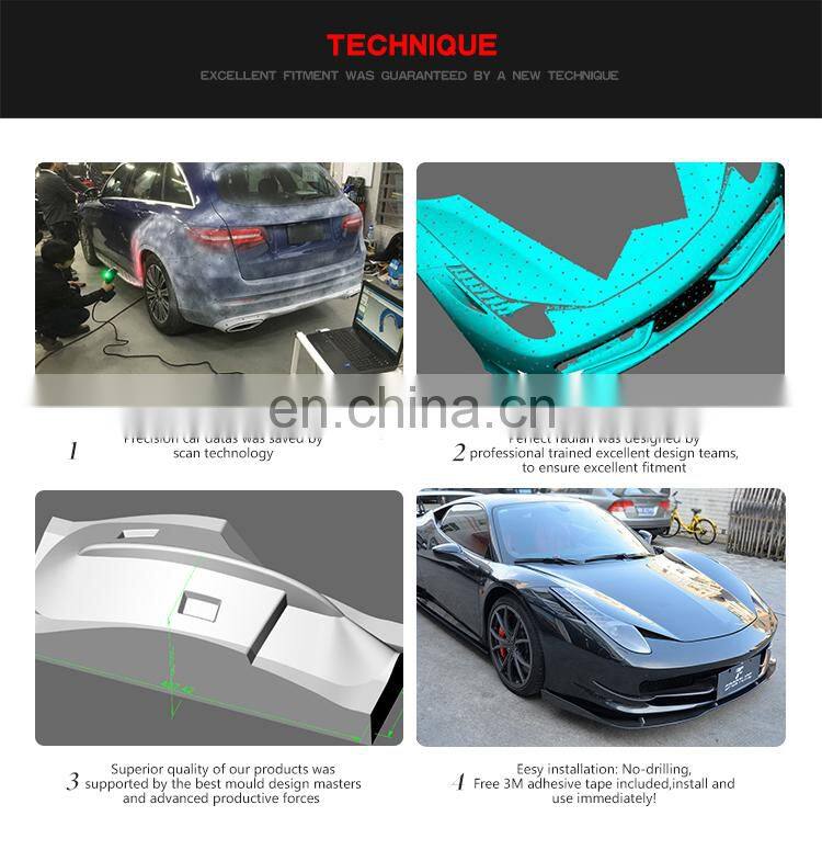 Carbon Fiber Front Canard Bumper Swim Fins for Ferrari 458 Base Coupe 2-Door 11-13