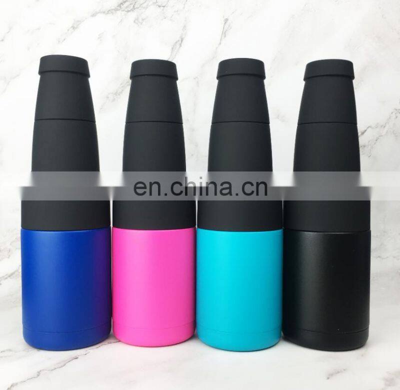 Vacuum Insulated Double Walled Stainless Steel Can Cooler Beer Bottle Cooler with Beer Opener