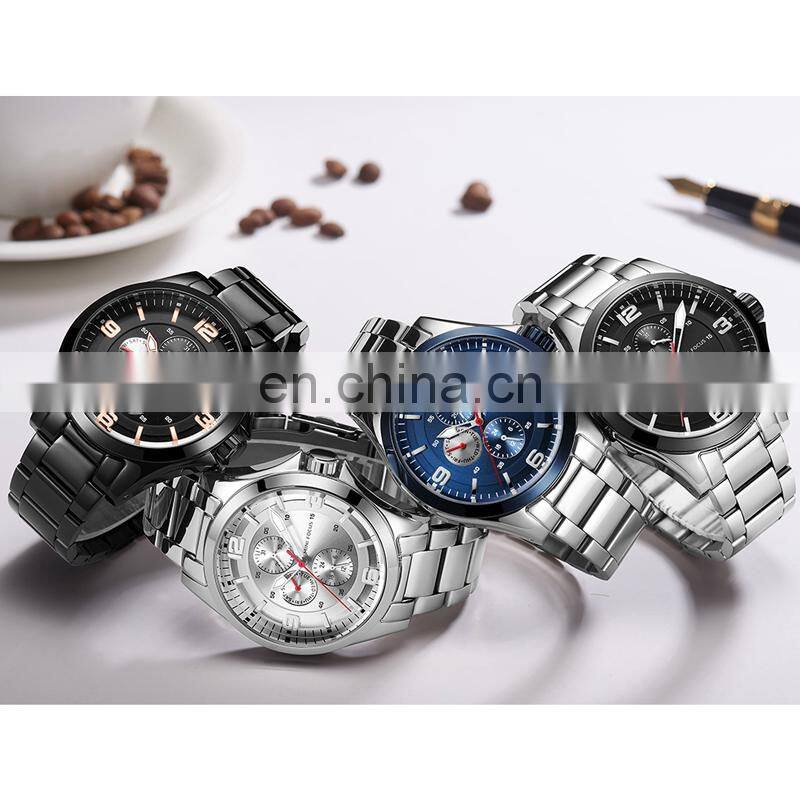 MINI FOCUS MF0199G Man Quartz Watches High Quality Brand Casual Creativity Stainless Steel Strap Clock