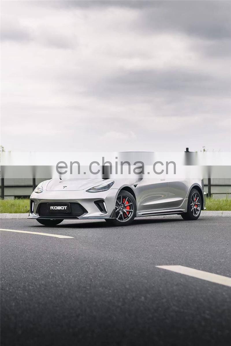 Runde New Arrival For Tesla model 3 Upgrade Hacker Robot Wide Body Kit Hood Front Rear Bumper And Lip Spoiler