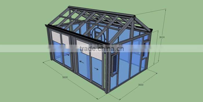 Best Quality Cheaper Price Foshan Wanjia Custom Fitted Balcony Roof Glass Sunroom Design