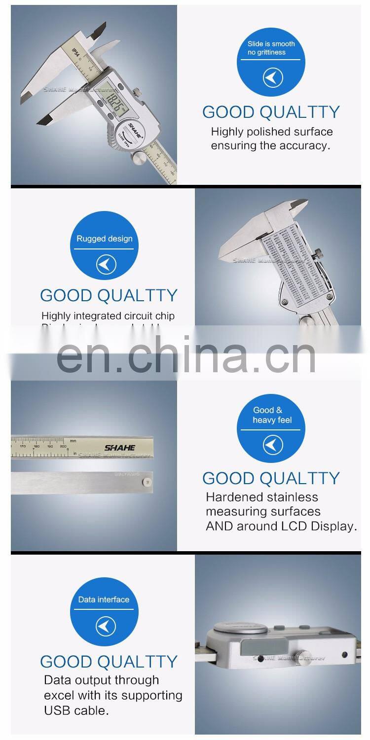 SHAHE IP54 0-200mm High quality digital vernier caliper stainless steel vernier caliper electronic caliper