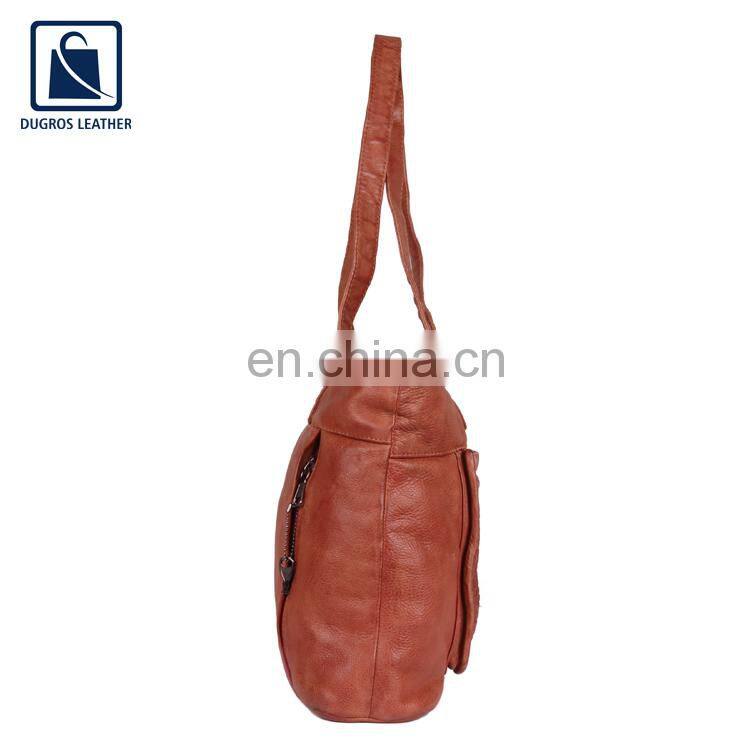 Cotton Lining Material Fashion Designer Modern Look Women Genuine Leather Handbag