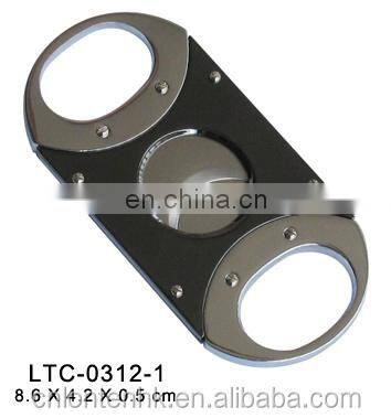 Wholesale high quality Stainless steel double blade free custom logo cigar cutter