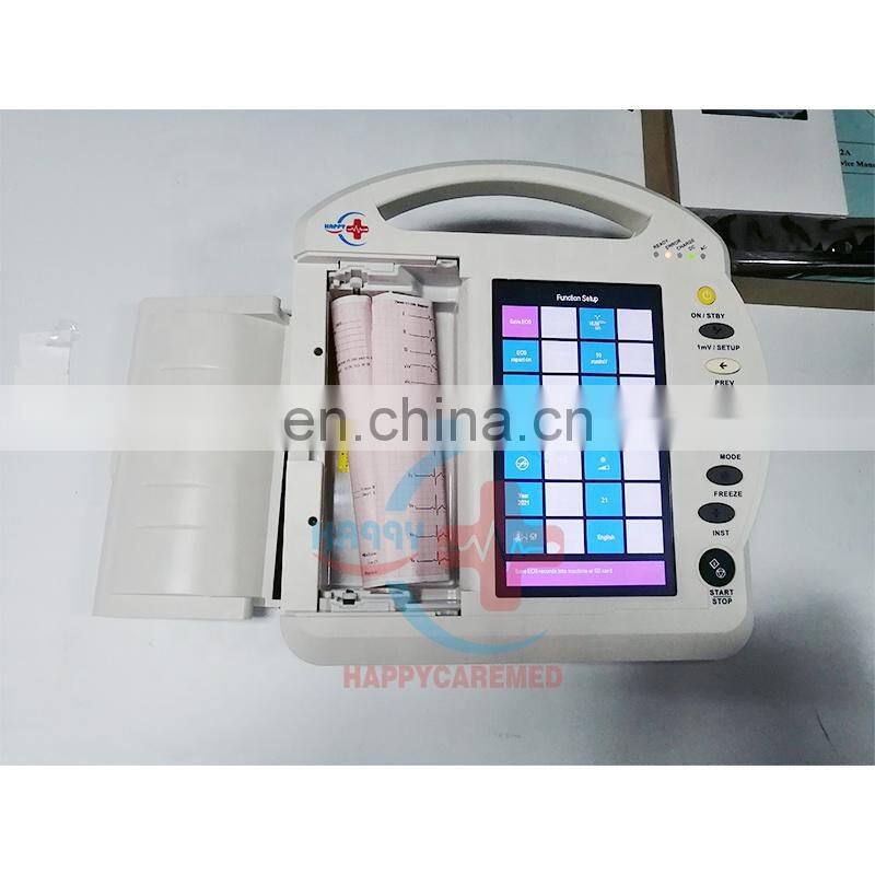 HC-H004 Portable Digital ECG Machine Hospital Device 10 Inch Touch Screen Electrocardiograph 12 Channel