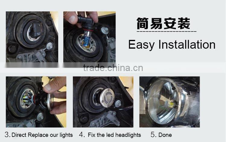 china supplier H7 40W led headlight 4 side COB Led chips auto LED light