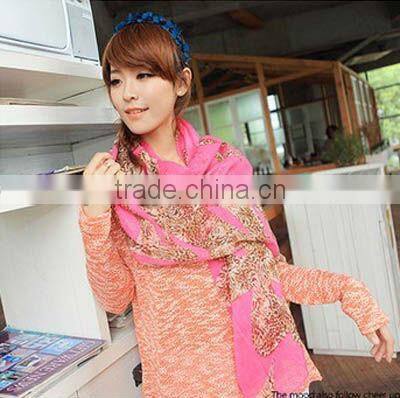 2013 new style custom colorful printed fashion leopard scarf