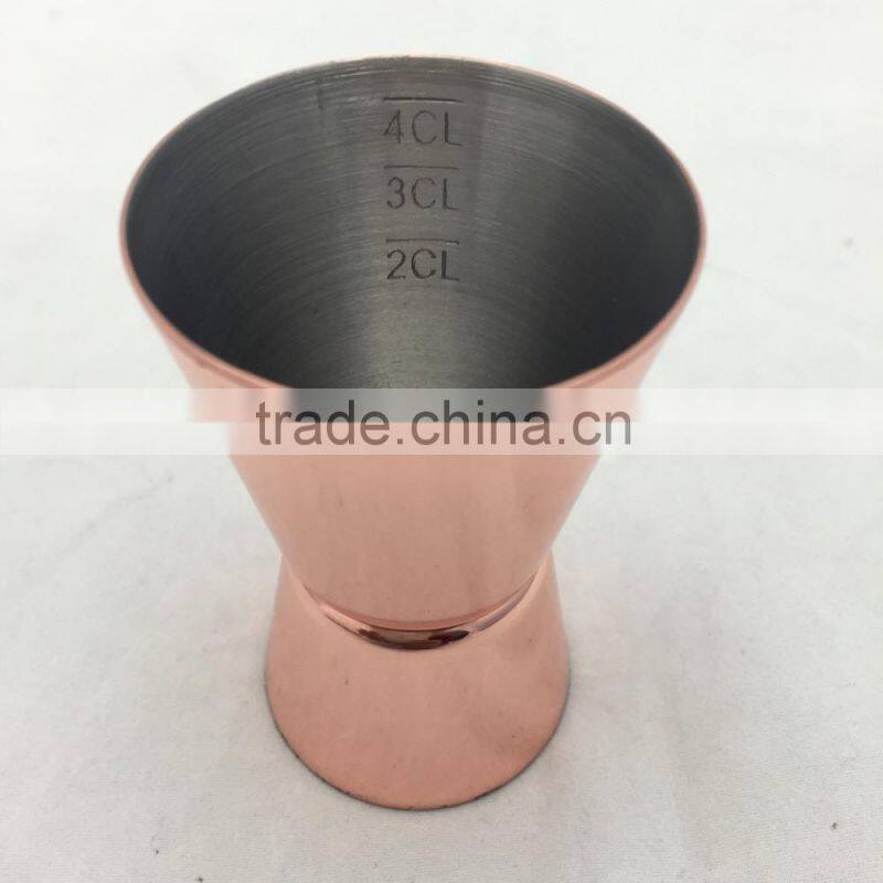 Set of 2 Copper Shot Glasses-Japanese Style Jigger 25ml with 40ml shot glass with embossing logo (accept OEM)