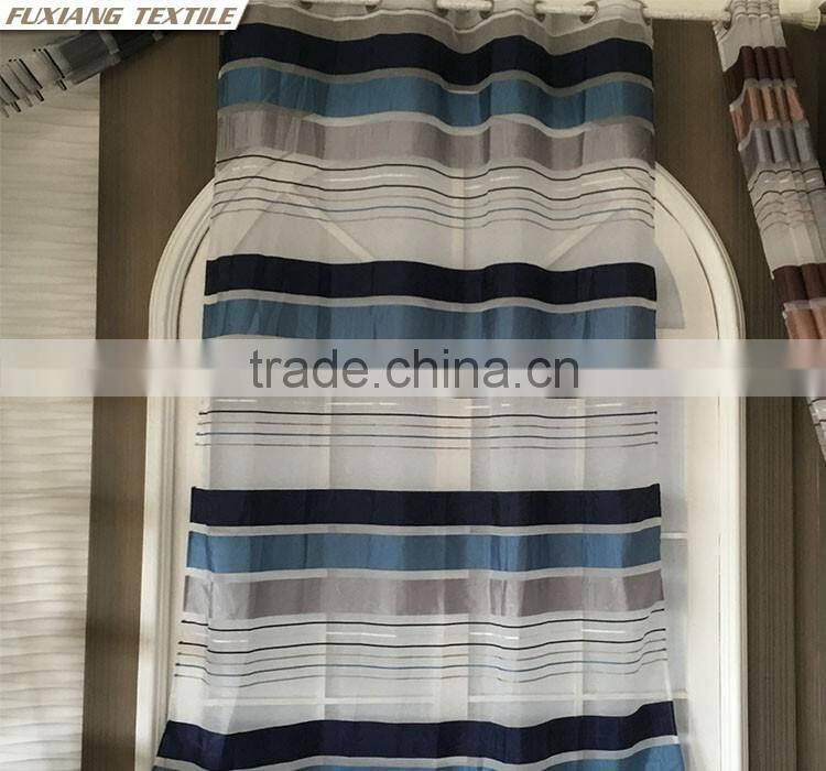 Polyester yarn-dyed jacquard stripe 8 eyelets door blue panels