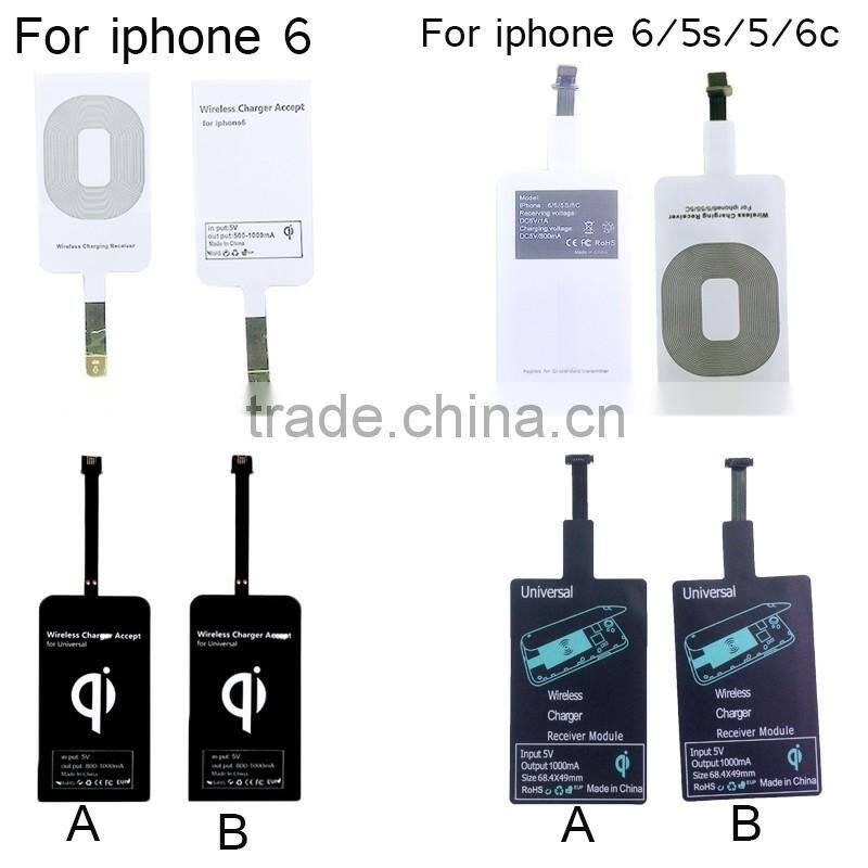 2016 fashion qi wireless charger receiver for galaxy s5 mini size for Lenovo