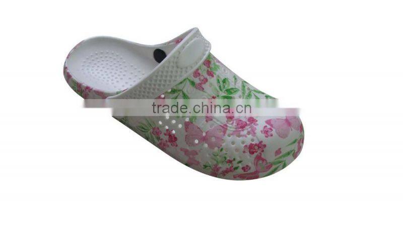 Women eva printing shoes,printing garden clogs, women eva clogs