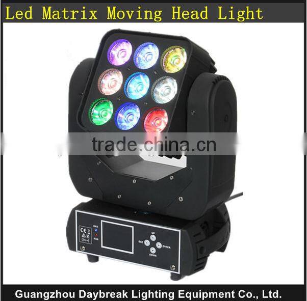 Led Matrix beam 9 x 10W led moving head stage lighting , stage LED 9x10w led moving head beam, RGBW led beam moving head light