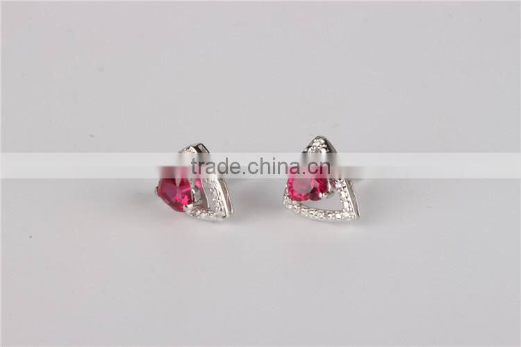light weight triangle different color Zircon ebay silver earrings