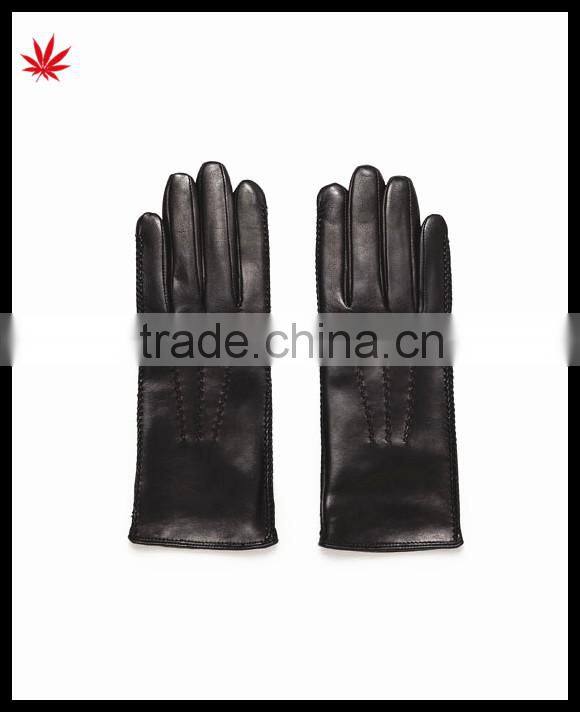 lady's black touch kidskin leather gloves