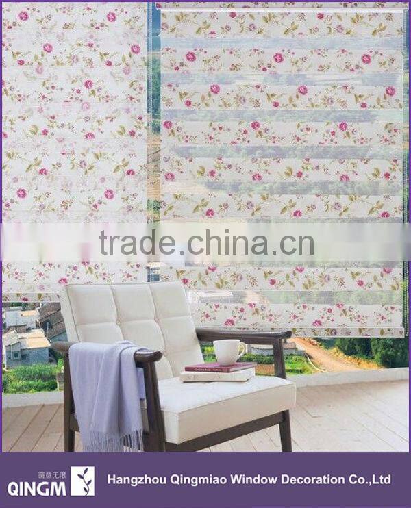 Roll Up Fabric Manual Zebra Blinds Fashionable Design Window Printed Blind