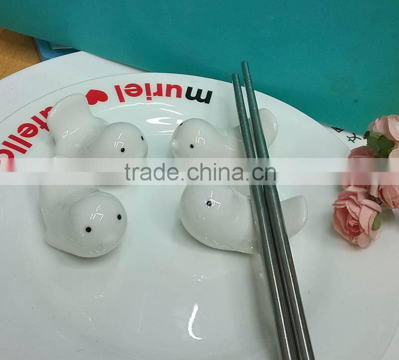 High quality Creative love birds decoration ceramics chopsticks holder chopsticks rack rest