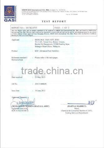 High Performance Bio Gasoline/Diesel/Petrol Fuel Additive- KM+