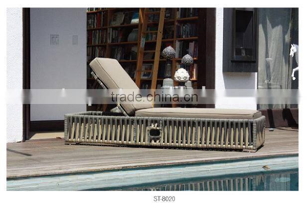 2014 Latest Design Rattan Outdoor Furniture Sun Bath Lounge Bed for foshan guangdong