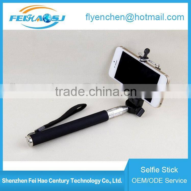 Bluetooth wireless mobile phone selfie stick monopod with retail packaging for iphone, for samsung