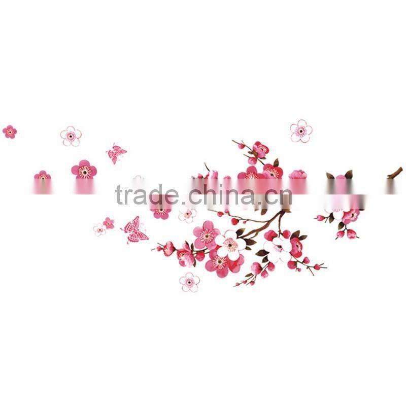 ZY6008 Cherry Blossom Wall Poster Waterproof Background Wall Sticker Stickers for Living room Bedroom Cafe Home Decor Decal Deca