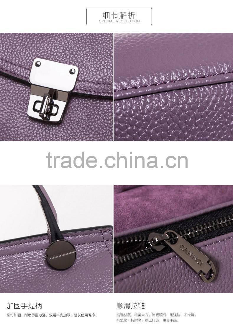2016 New trend hot selling genuine leather women bags high quality tote leather shoulder bag purse
