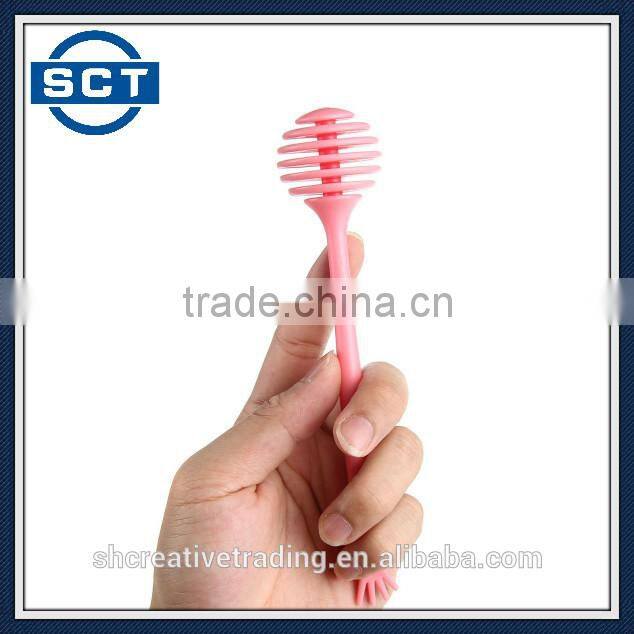 Plastic Long Handle Spiral Head Honey Sugar Dipper Stirrer Stick