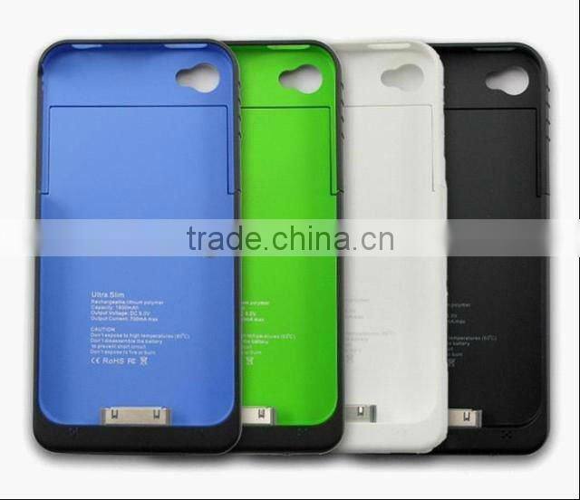 1200 mah External backup battery case For iPhone 4/4S emergency charger