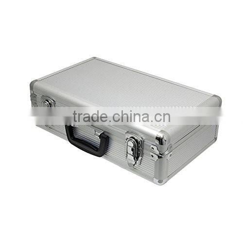 Aluminium Flight Case Microphone Camera Silver 400x240x125mm Foam Insert