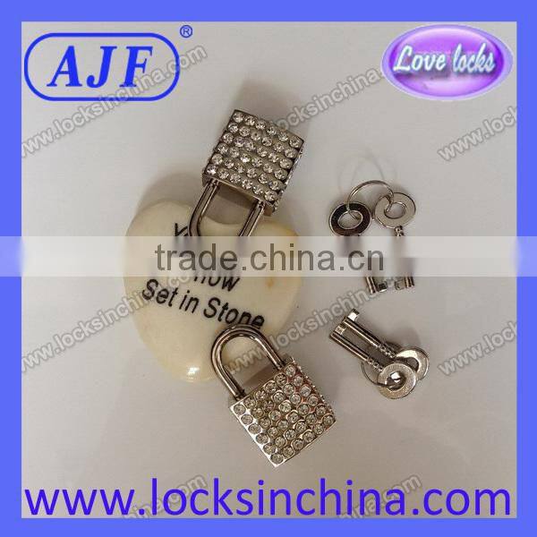Newest square rhinestone padlock for necklace