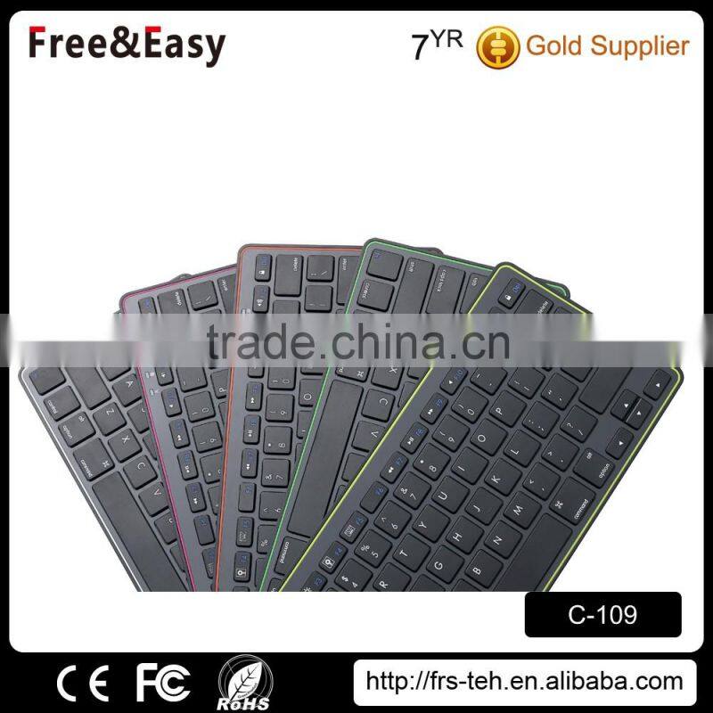Colorful 78 keys buletooth mini wireless keyboard for laptop and tablet pc