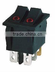 CNGAD 2 button black 6pins with light 10A 250V Rocker Switch(10A rocker switch,mini boat switch) (RK2-21 )