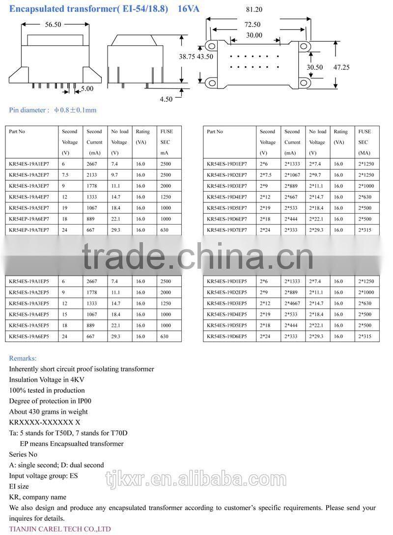 CE ROHS approved Electronic power transformer, electrical transformer