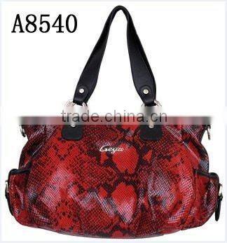 Red hot snake handbags newest PU Fashion Handbag 2012